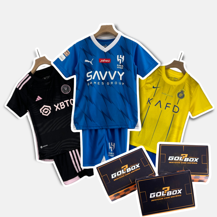 GOLBOX® - PAI E FILHO - UNIFORME ADULTO + CONJUNTO INFANTIL